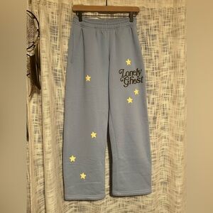 LONELY GHOST Light Blue Sweatpants with Yellow Star
